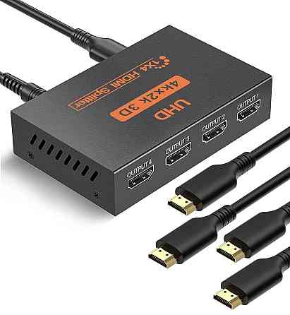 HDMI-разветвитель на 4 порта, сплиттер сигнала для 4 экранов HDCP1.4 4K 1080P для PS5/4 Xbox ПК монитора ТВ Киев