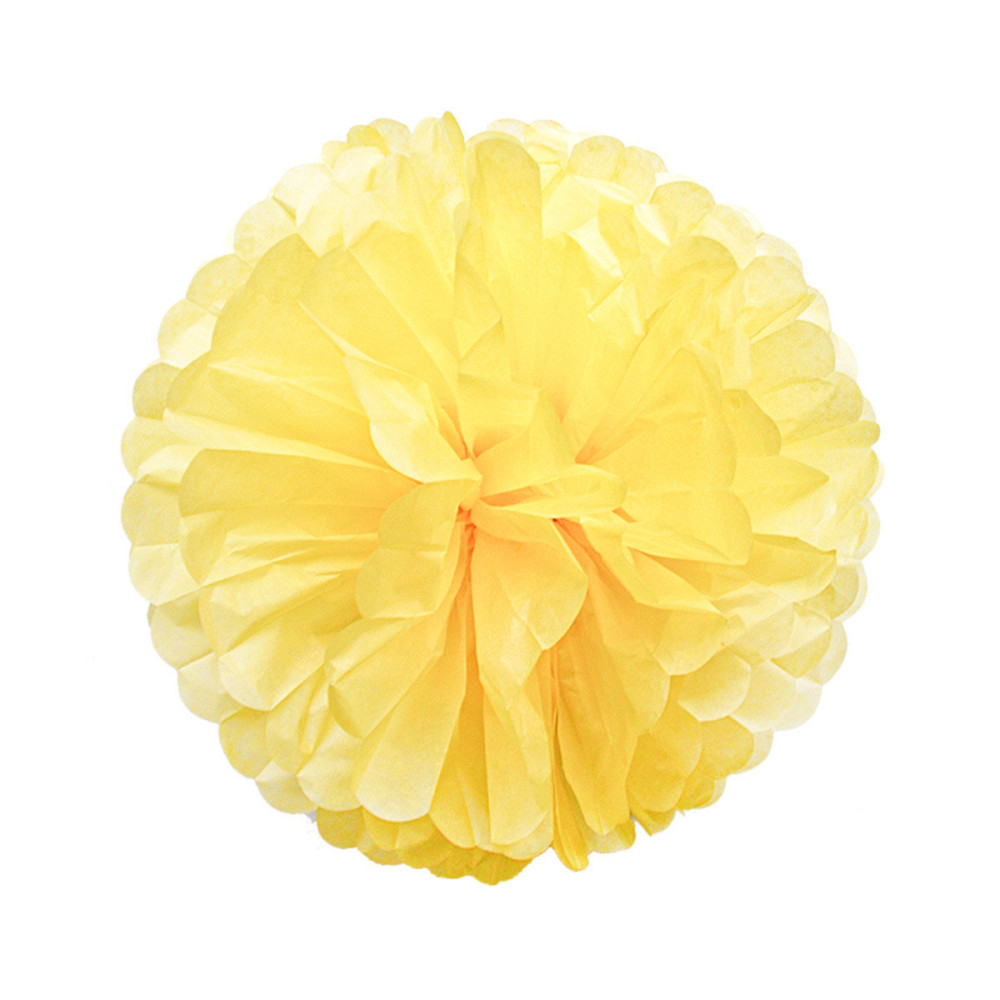 Помпон бумажный для праздника 15 см желтый Киев - изображение 1