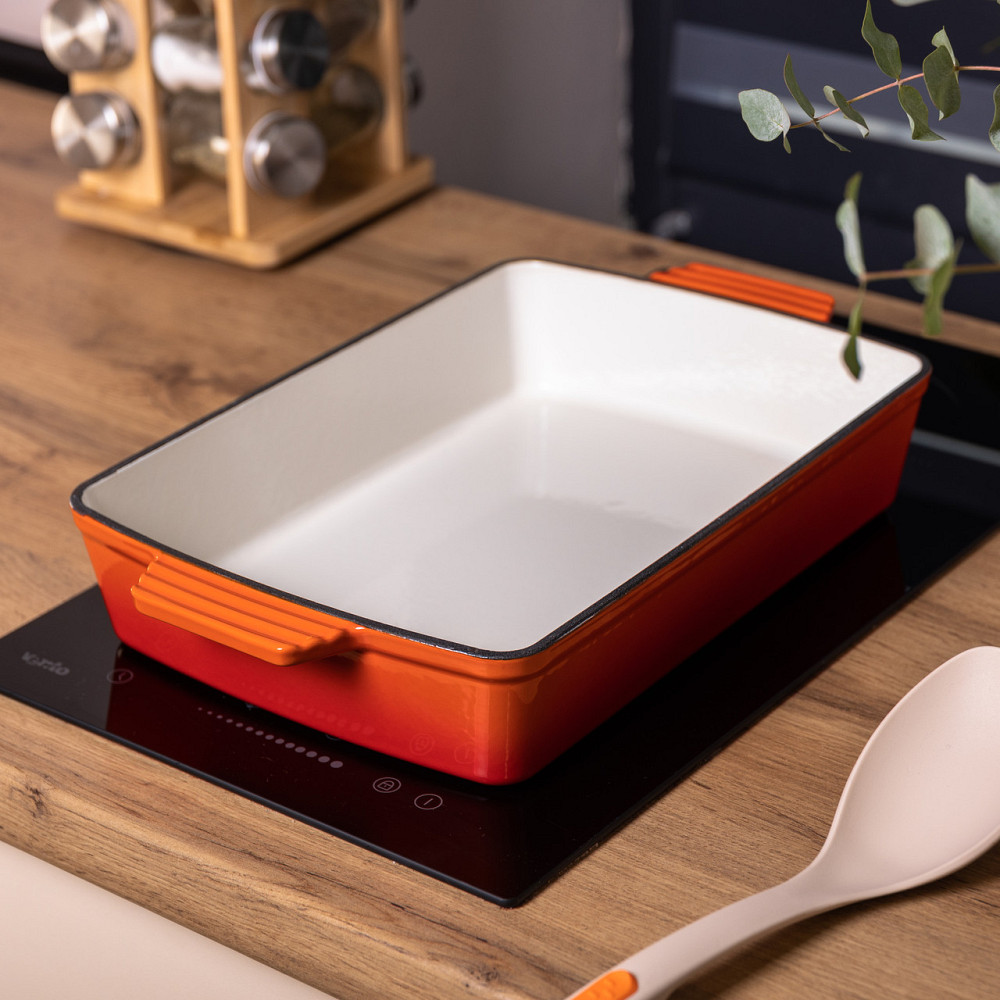 Yongkang Jiaqi Форма для запікання чавунна 40х23.6х6 см форма для випічки 3 л Помаранчева HP-1- Киев - изображение 4