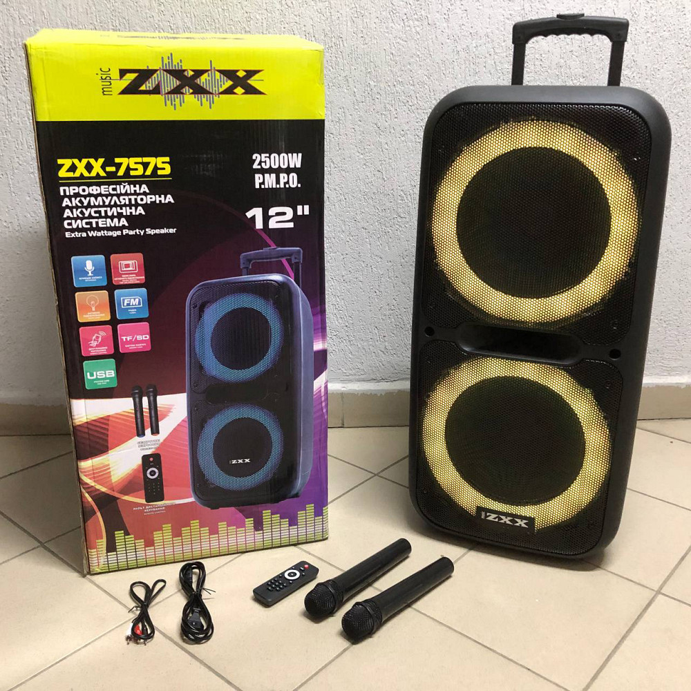 Колонка музыкальная чемодан с блютуз ZXX-7575, Переносная активная акустическая колонка FN-43 Львов - изображение 7