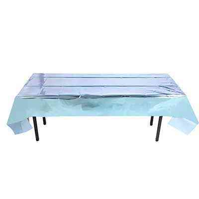 Скатерть клеенка из фольги 270 на 100 см голубой Киев