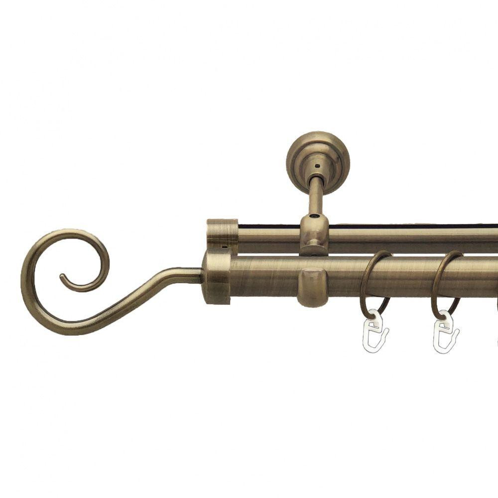 Карниз Orvit Гак металевий дворядний опозитний гладка \ профільна труба кільце металеве Антик 25\19 мм 240 см Львов - изображение 1