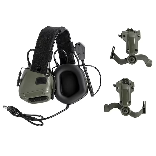 Наушники тактические Wosport HD-19 Gen 5 с креплением Чебурашки Оливковый Киев - изображение 1