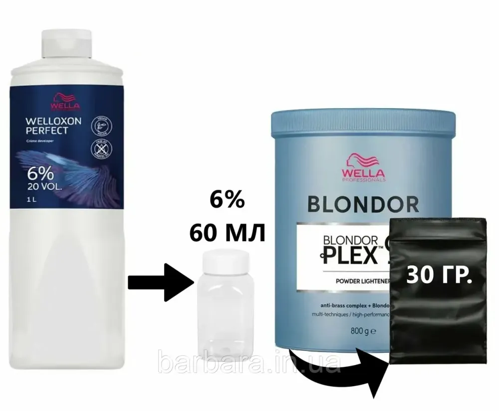 Осветляющая пудра  Wella  Blondor Plex пакетик 30 г Киев - изображение 8