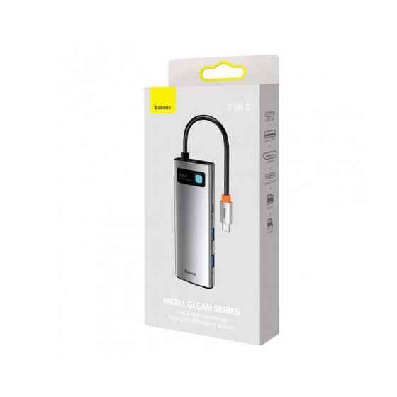 USB-хаб Baseus Metal Gleam Series 7-in-1 Multifunctional Type-C HUB Docking Station Gray（Type-C to Київ
