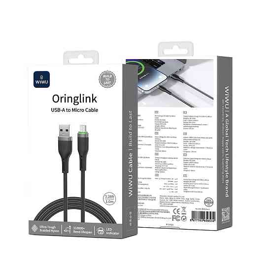 Кабель WIWU 12W OringLink Series Nylon Braided Cable Wi-C066 A-M 1M Одесса