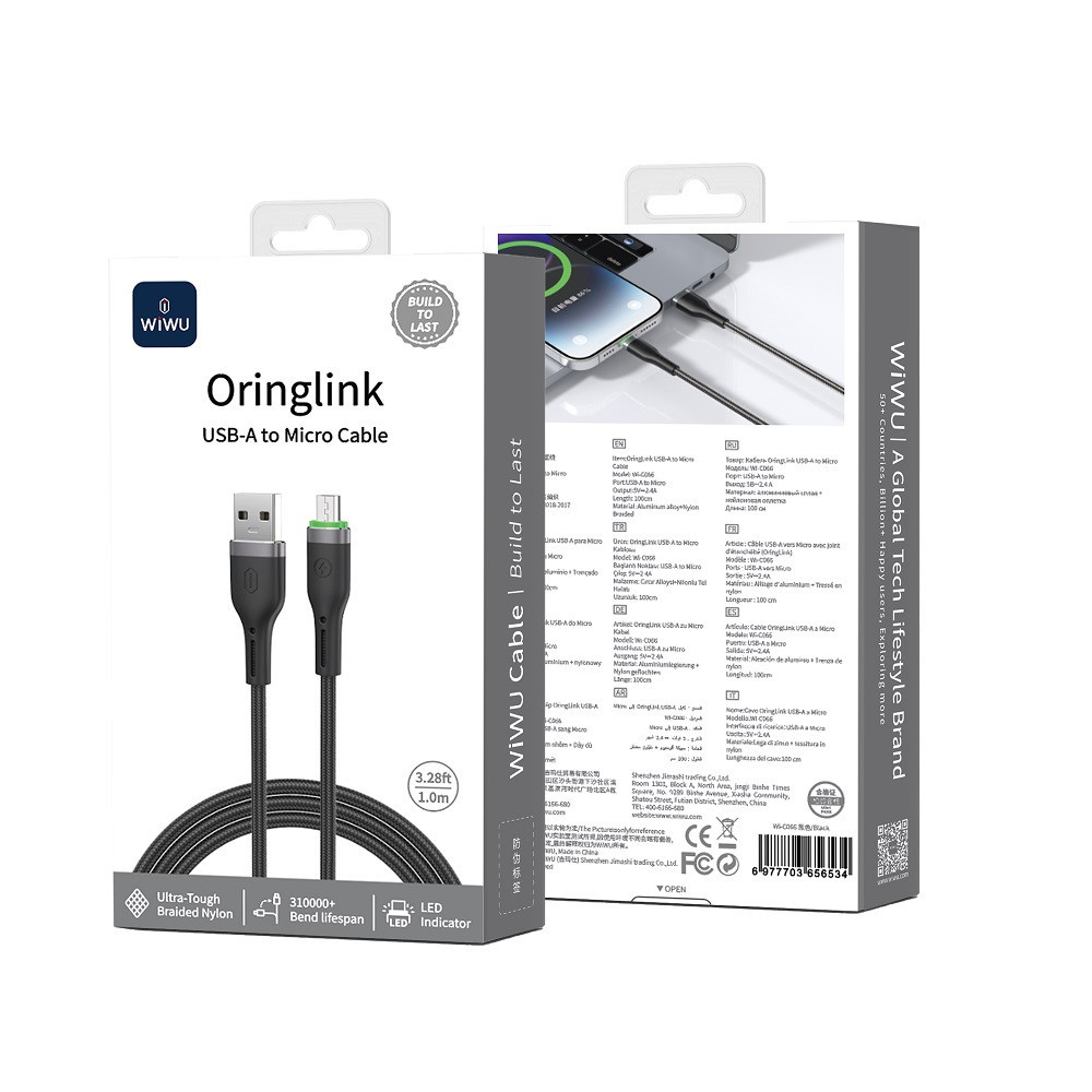 Кабель WIWU 12W OringLink Series Nylon Braided Cable Wi-C066 A-M 1M Одесса - изображение 2