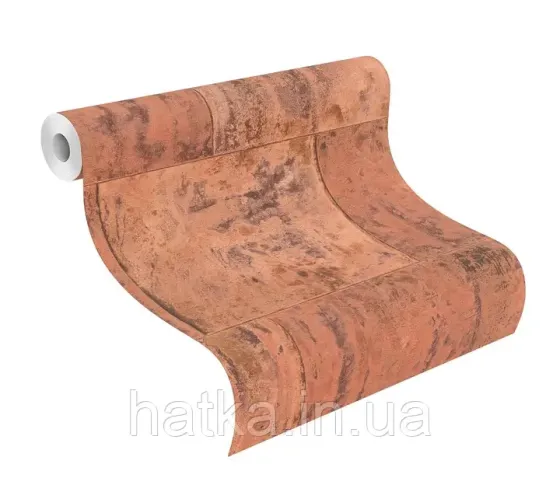 Шпалери вінілові на флізеліні Rasch Clasik 0,53х10 геометрія фігури прямокутники лофт ефект іржі коричневі золотисті Київ