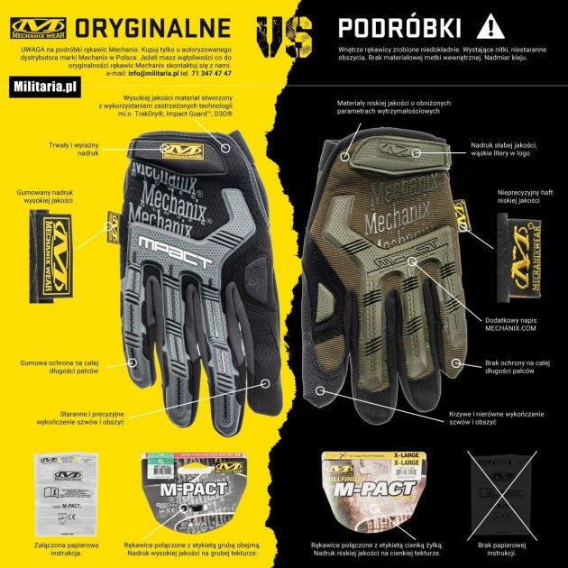 Зимові тактичні рукавички Mechanix Coldwork WindShell Чорний із сірим S Вінниця - фото 8