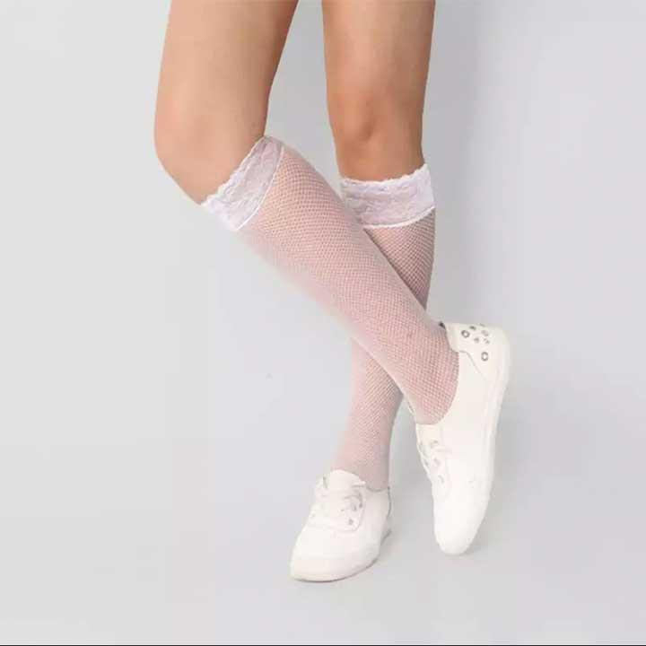 Длинные гольфы в сетку - Красный - XS/S/М – Эротическое бельё Винница - изображение 4