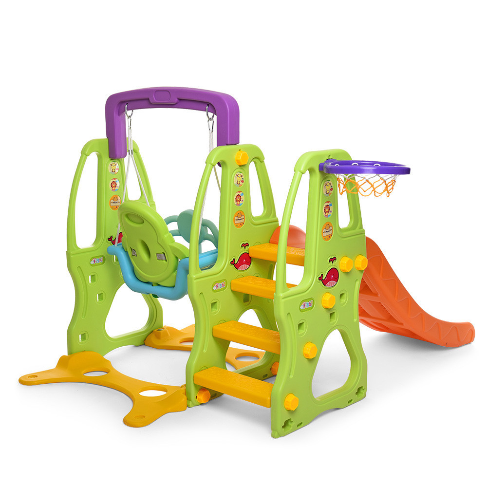 Детский игровой комплекс Bambi 3в1 горка качеля баскетбол (HF-H002) для детей Киев - изображение 4