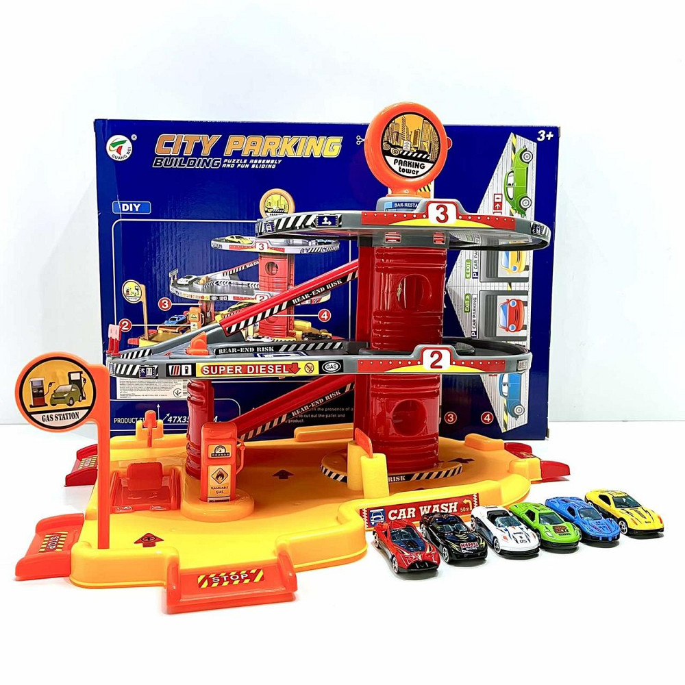 Гараж паркування 3 поверхи 50х35х9см 6 шт машинок (P9988A-2) Чернігів - фото 4