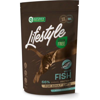 Сухой корм для кошек Nature's Protection Lifestyle Grain Free White Fish Adult Cat 400 г (NPLS45958) Винница - изображение 1