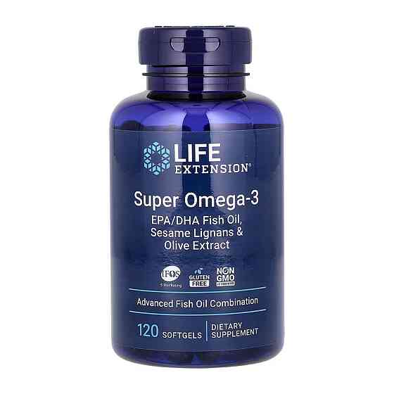 Super Omega-3 EPA/DHA Fish Oil Sesame Lignans &amp; Olive Extract - 120 softgels Луцк