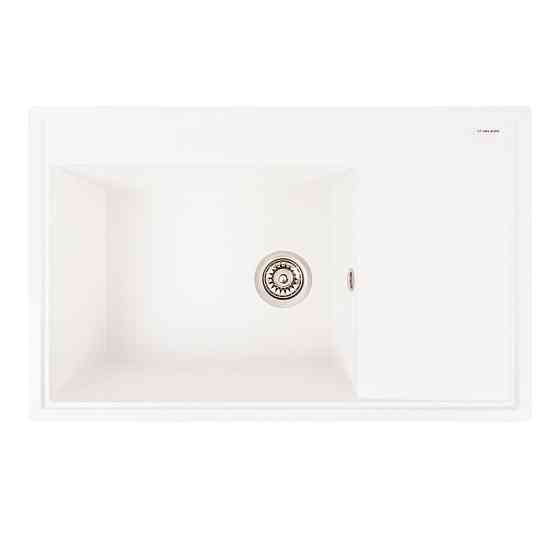 Гранітна мийка для кухні VALESO AZURIT 7950 матова Білосніжна Коломыя