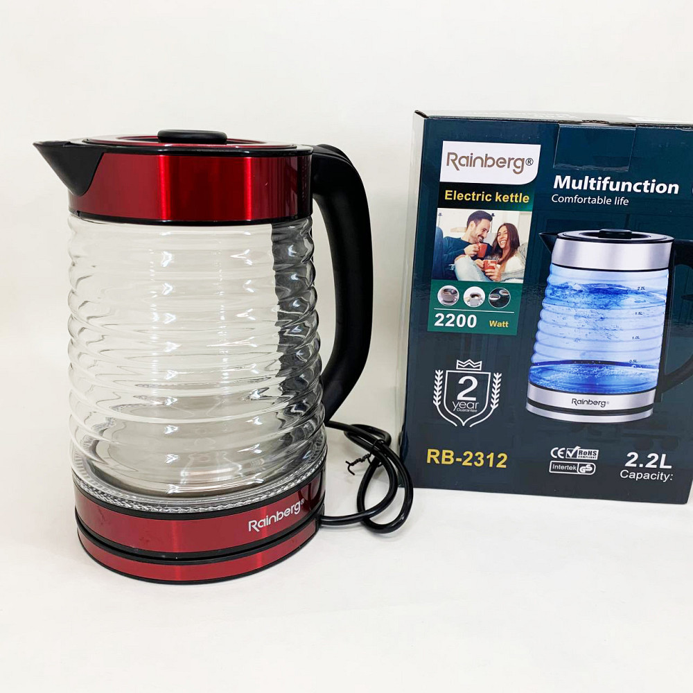 Електрочайник з підсвічуванням надійний Rainberg RB-2312 2.2л 2200Вт, Електрочайник фірмовий PC-44 Івано-Франківськ - фото 4