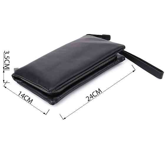 Мужской клатч из натуральной кожи Vintage 23035 Черный Киев