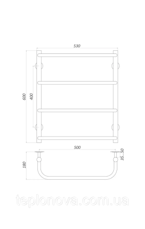 Полотенцесушитель Нержавейка UNIO 600x530-4 Лесенка Скоба Черновцы