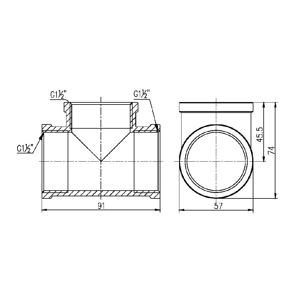 Тройник Thermo Alliance Forte 1" 1/2 ВВ SF36140 Київ - фото 2