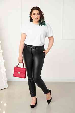 Демісезонні штани з екошкіри "Richy" (тонкі) оптом | Батал Київ