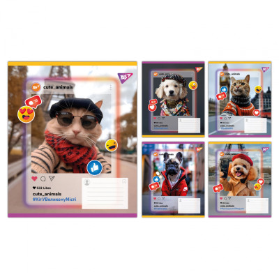 Зошит Yes Cute animals А5 24 аркушів лінія (767730) Вінниця - фото 1