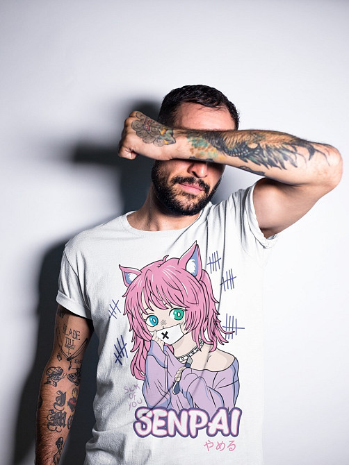 Футболка для хлопчика з аніме принтом Аніме Ваіфу Матеріал Дарлінг оверсайз (зріст від 165 до 180) Чорний AnimeJ0221m Дніпро - фото 2