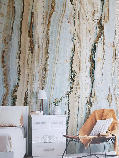 Шпалери вінілові Grandeco One roll one motif A50801 панно мурал 3д коричневий бежевий мармур Київ - фото 1