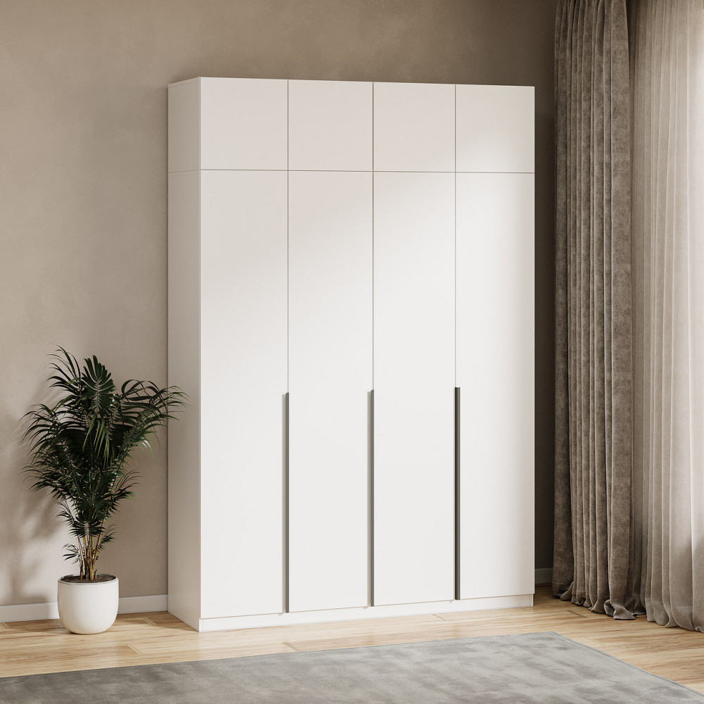 Шкаф для одежды VAYS M-65+M-66, 4-дверный с антресолью, полками и штангой, ЛДСП, 160×50×240 см - для спальни, прихожей Львов - изображение 3