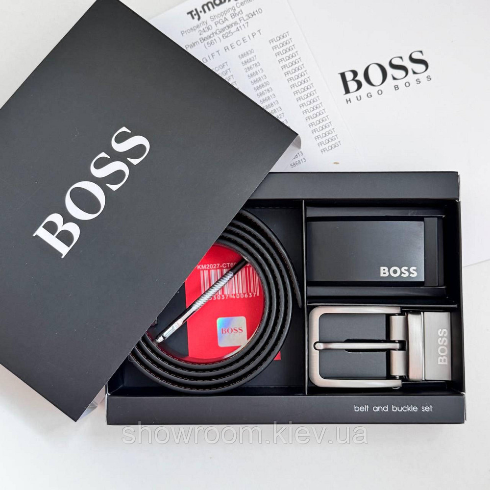 Мужской двусторонний ремень с двумя пряжками (203) Киев - изображение 1