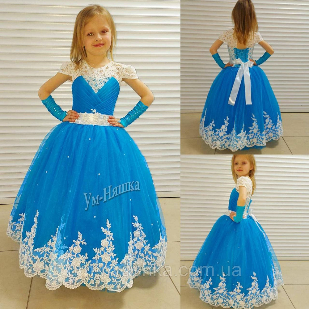Длинное нарядное платье Кружево-крылышки на 6-8 лет Кривой Рог - изображение 9