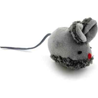 Игрушка для кошек Hippie Pet Мишка вушка-бантик сіра 6.5 см (HIPCT2304064P) Винница
