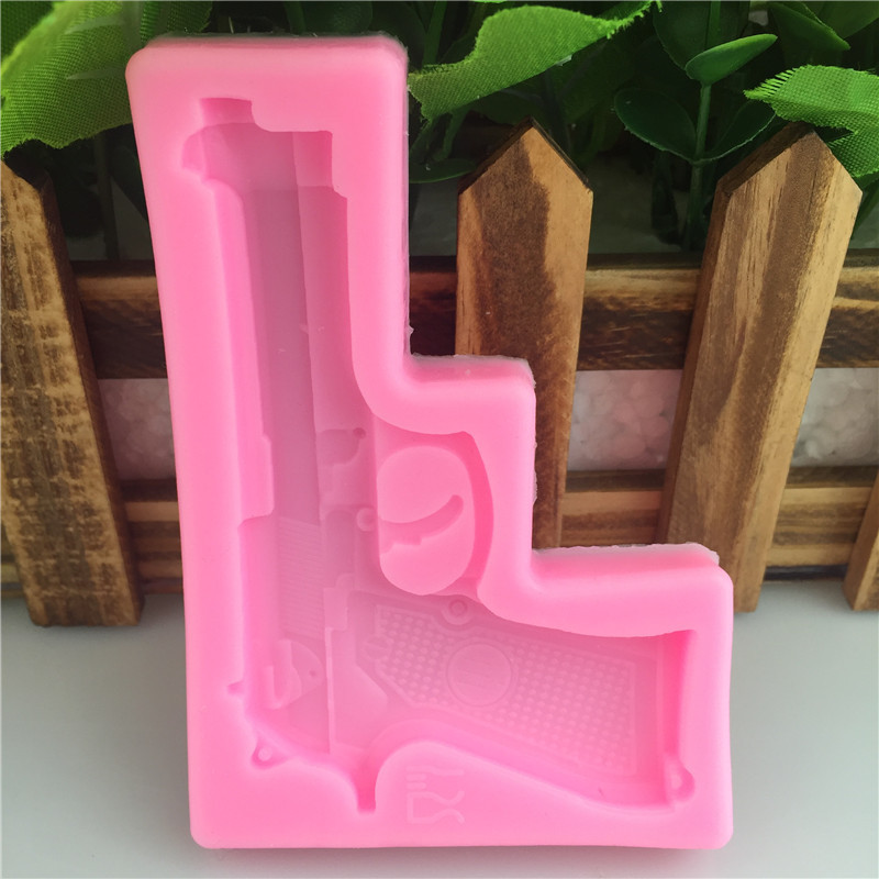 Молд силиконовый Пистолет 105 на 75 мм розовый Киев - изображение 8