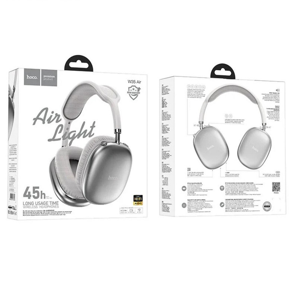 Навушники HOCO W35 Air Triumph BT headset Silver (6942007616348 ) Київ - фото 3