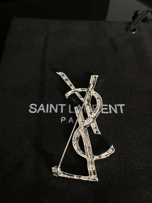 Брендовая брошь Cен Лоран / Saint Laurent, покрытие серебро 925 Одесса - изображение 4