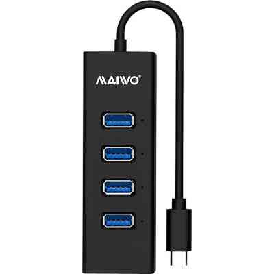 Концентратор Maiwo USB Type-C to 4х USB3.0 cable 15 cm (KH304C) Вінниця