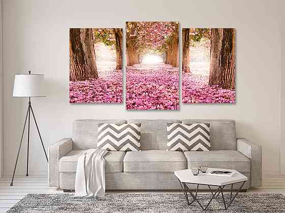 Модульная картина в гостиную / спальню  Сакура Art-662_3 100x150 см Киев