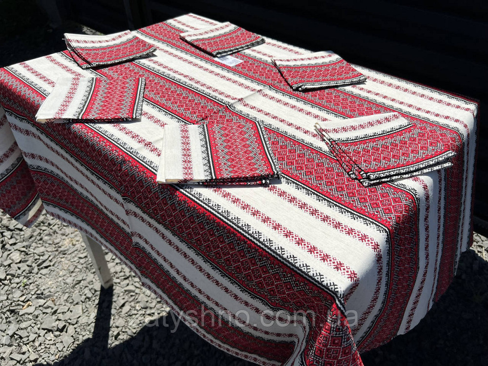 Вишита скатертина на подарунок з серветками Київ - фото 7