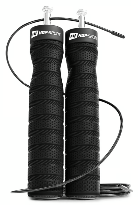 Скакалка швидкісна з підшипниками та м'якою рукояткою Hop-Sport HS-P030JR чорна Київ - фото 1