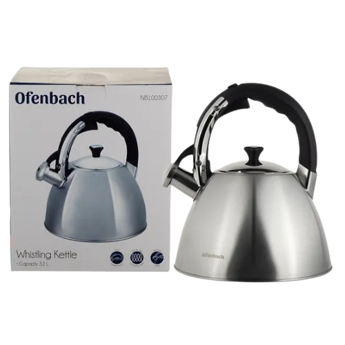 Чайник 3,2л нержавіюча сталь зі свистком з ручкою "soft-touch" 100307 Ofenbach Житомир