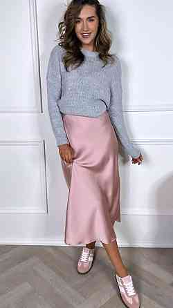 Женская легкая романтичная юбка-миди шелк армани 46/48, Мокко Одесса