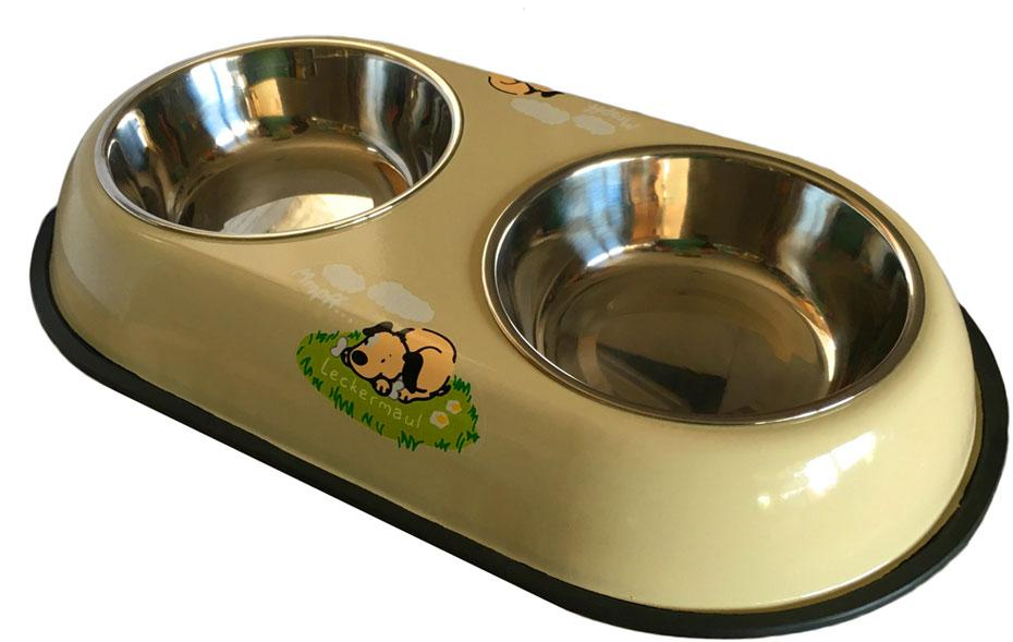 Миска для собаки з нержавіючої сталі подвійна 20-13-14 Київ - фото 1