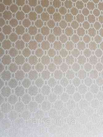 Текстильні шпалери на флізеліновій основі Da capo RaschTextil геометрія ромб овал сітка сірі фон золотистий Київ