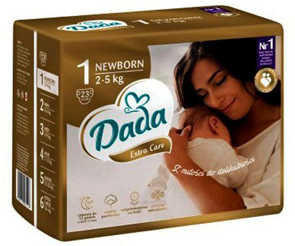 Підгузки Dada Extra Care 1 Newborn (2-5 кг), 23 шт Польща Львів - фото 1