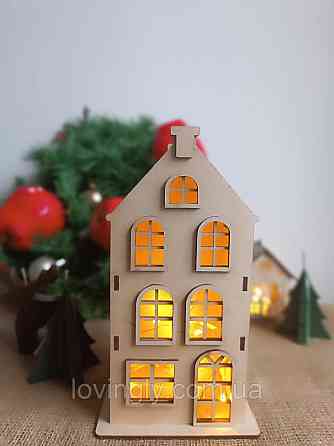 Декоративный домик подсвечник с LED 22 см С LED подсветкой Ирпень