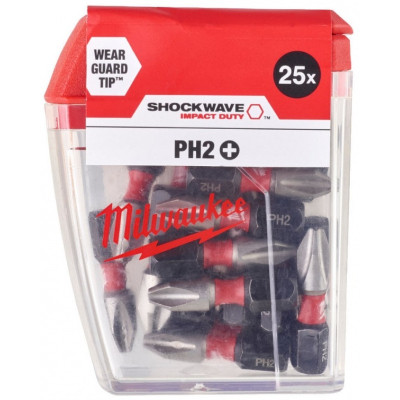 Набір біт Milwaukee SHOCKWAVE, PH2, 25мм, 25шт (4932430853) Вінниця - фото 1