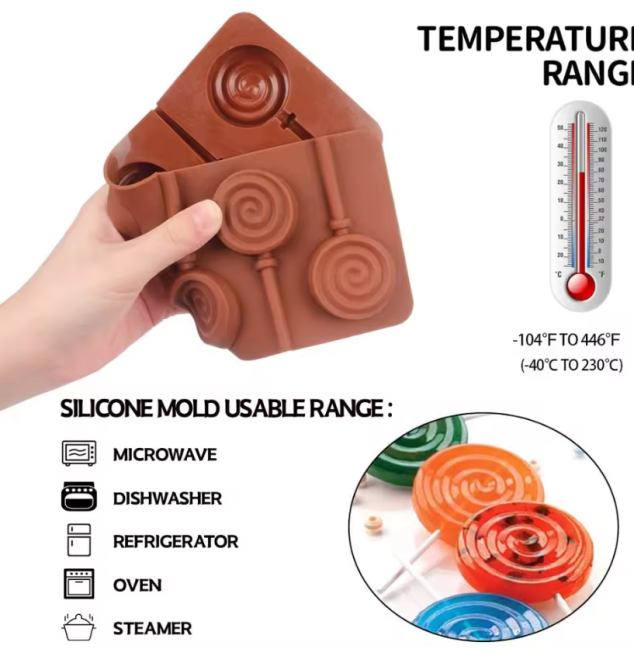 Форма для леденцов Empire, 6 шт, спираль, пищевой силикон, 23×9,5 см, для духовки, морозилки Одесса - изображение 3