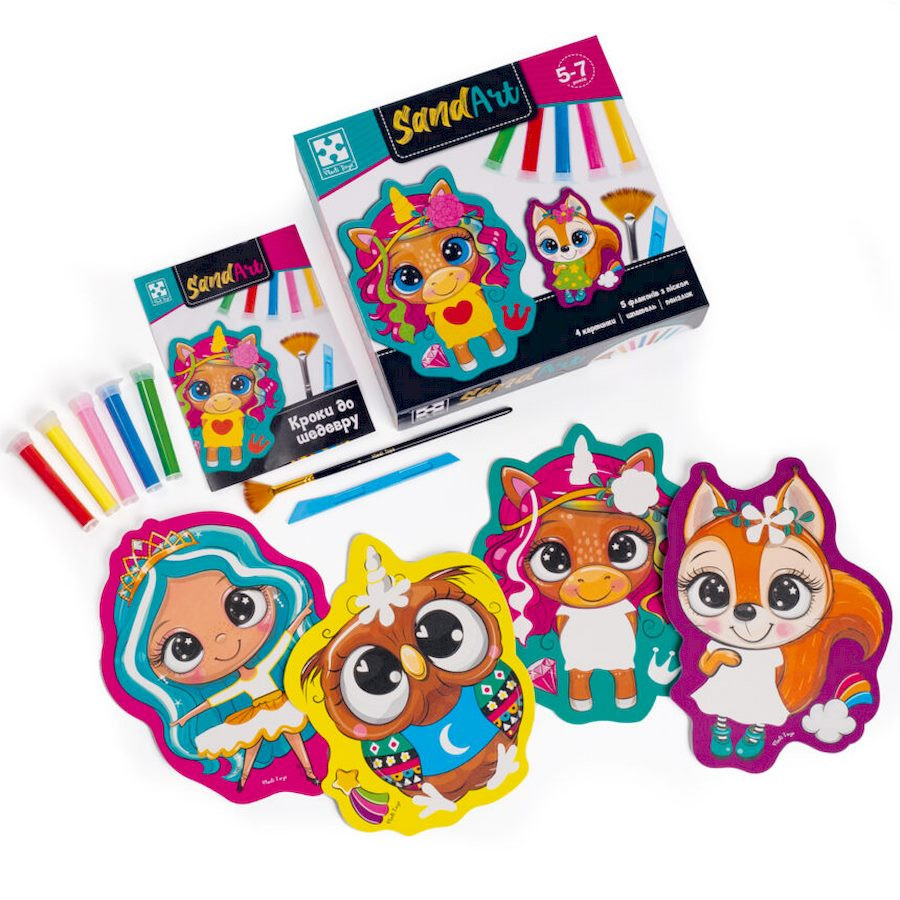 Набір для творчості "Sand Art Веселі друзі" VT4501-01, 5 флаконів з піском Вінниця - фото 2
