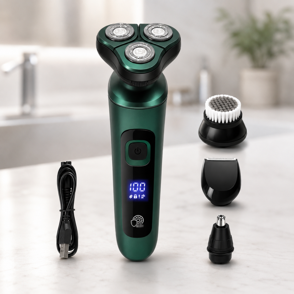 Електробритва 4в1 Shaver 9D: водонепроникний акумуляторний чоловічий набір для гоління та тример з ЖК-дисплеєм Одеса - фото 5