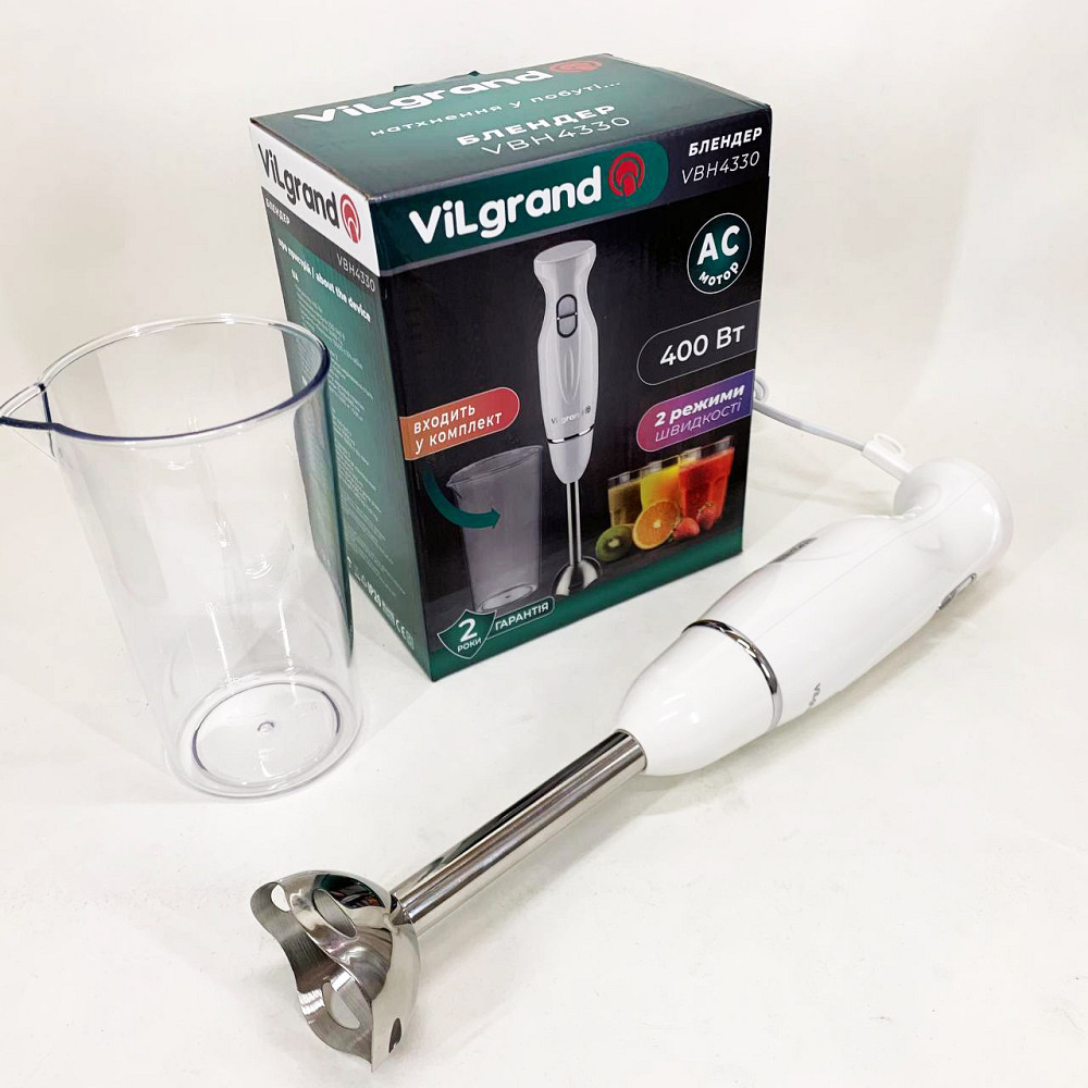 Кухонный электрический измельчитель-блендер ViLgrand VBH4330 400 Вт, Блендер классический BN-33 Львов - изображение 7
