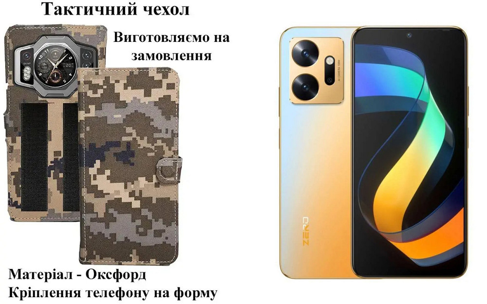 Тактический чехол для Hotwav Cyber 13, Cyber 13 Pro, крепится к снаряжению на липучке Киев - изображение 1